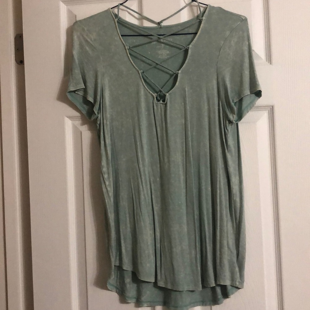 American Eagle Lace Up Neck
